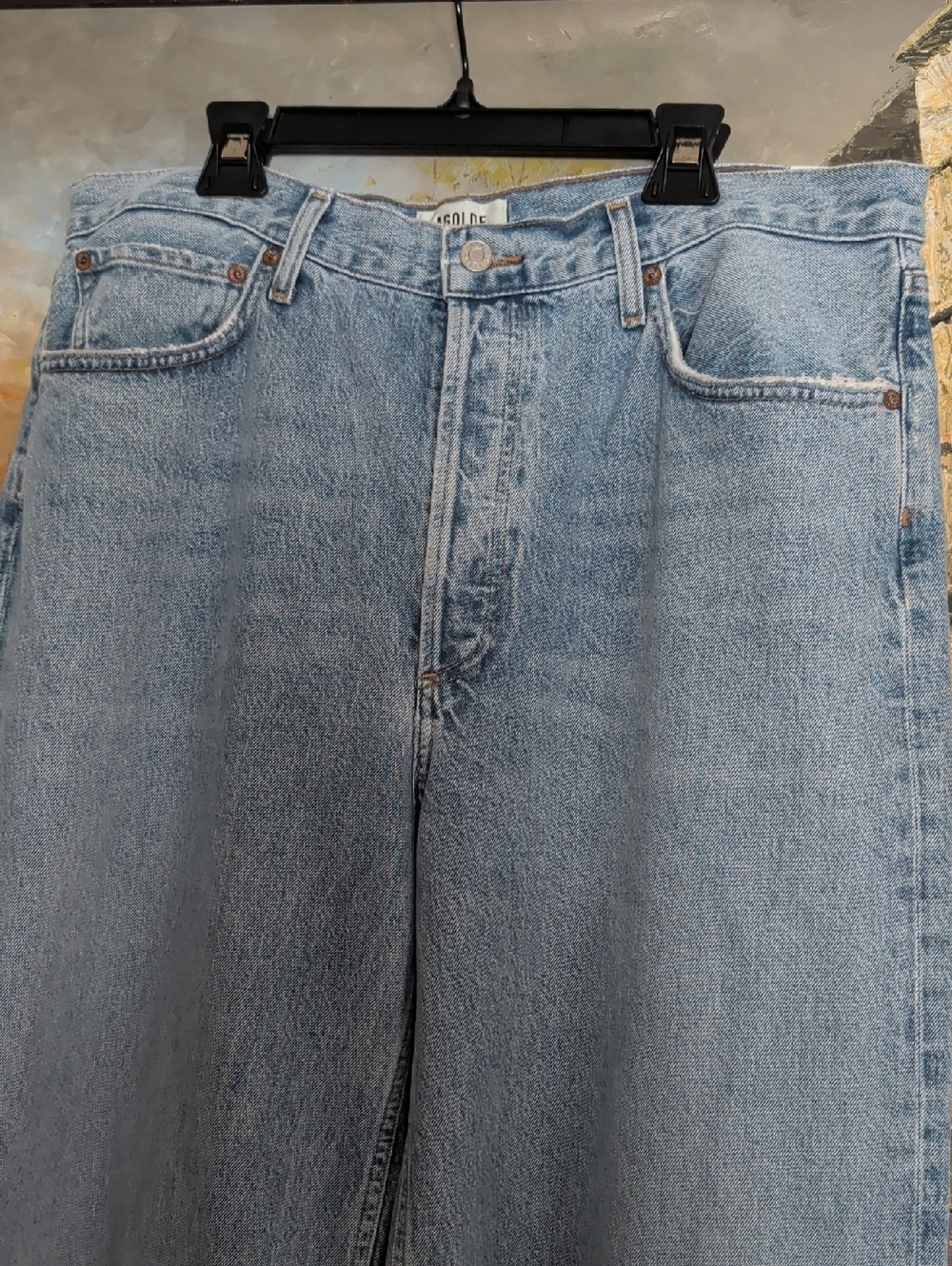 AGOLDE Dame High-Rise Wide-Leg Jeans in Light Blue - Picture 6 of 15